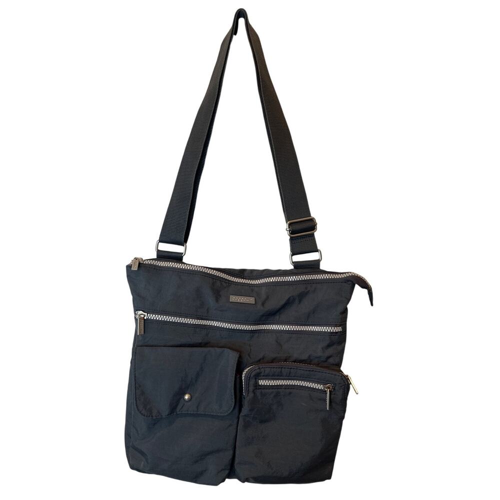 Grey Baggallini Pink Interior Crossbody Shoulder Bag Preowned
